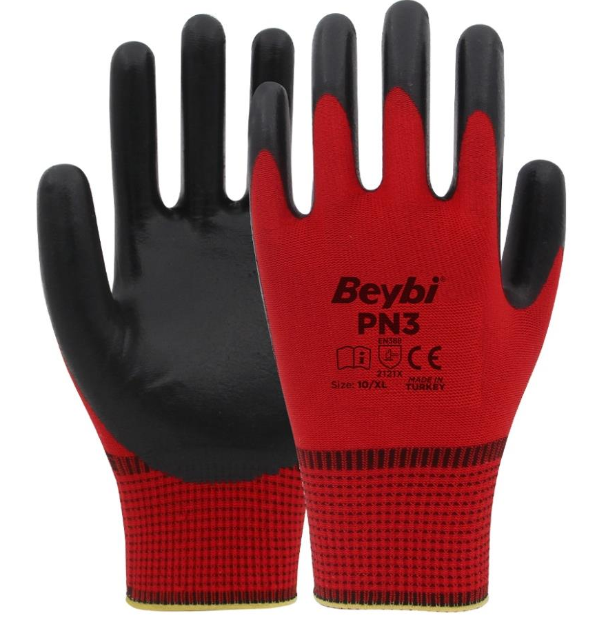 Beybi Pn3 Nitril Eldiven - Kırmızı