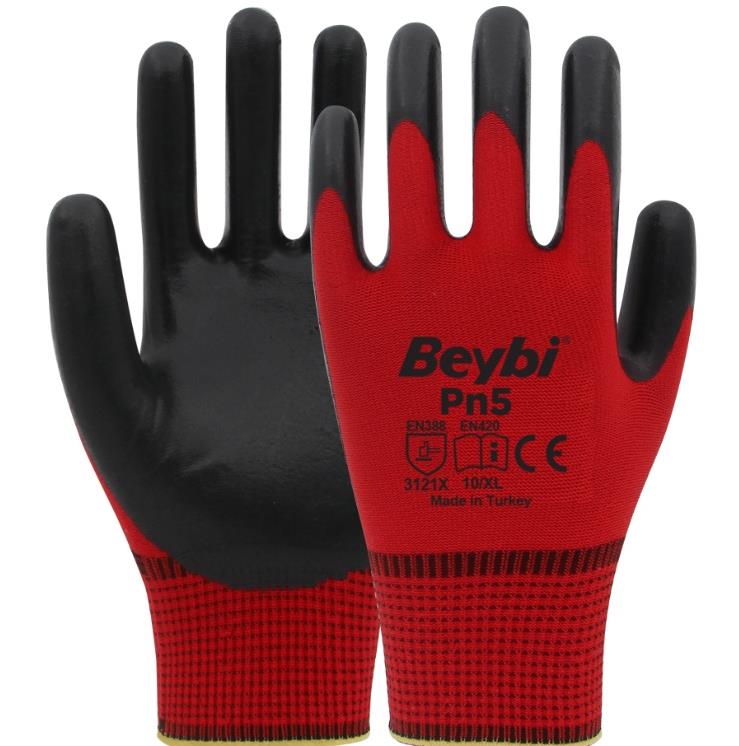 Beybi Pn5 Nitril Eldiven - Kırmızı