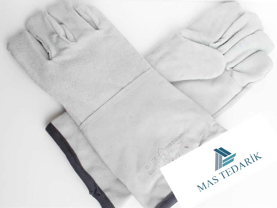 Deri Kaynakçı Eldiven Astarlı Gri K-103