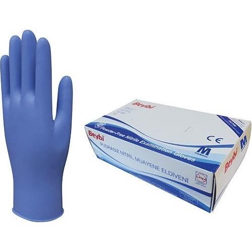 Beybi Mavi Nitril Muayene Eldiven 100'lü Pk