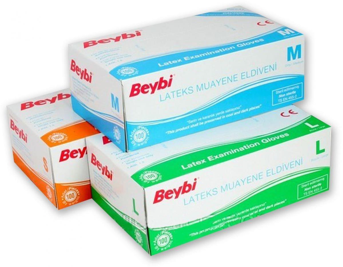 Beybi Latex Muayene Eldiveni (Pudralı) web e özel M-101