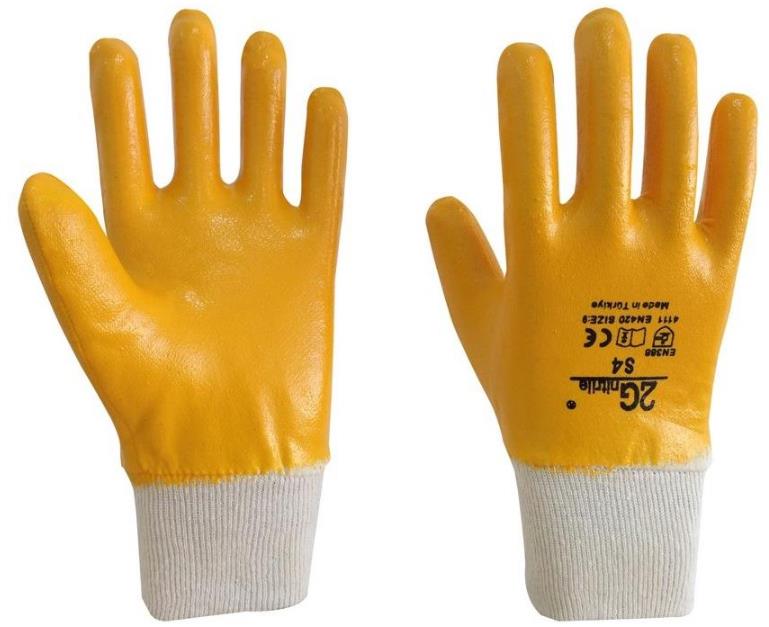 2G Nitril Eldiven Tam Kaplama Sarı- Lacivert - S4