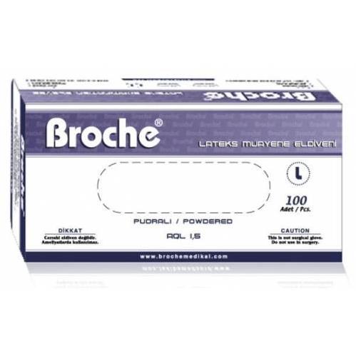 Broche Latex Muayene Eldiveni (Pudralı)