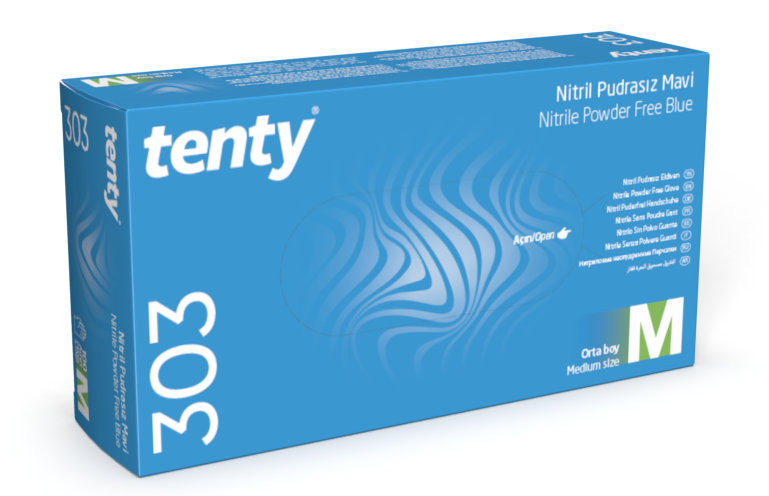 Tenty 303 Mavi Nitril Eldiven 100lü Paket