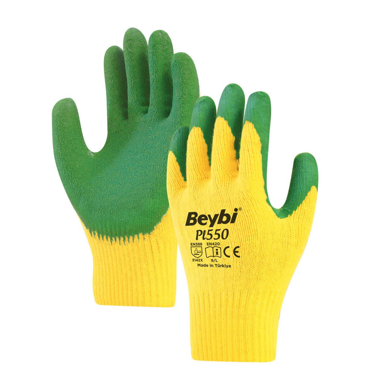 Beybi Örme Lateks Kaplı Camcı Eldiven - Pl-550