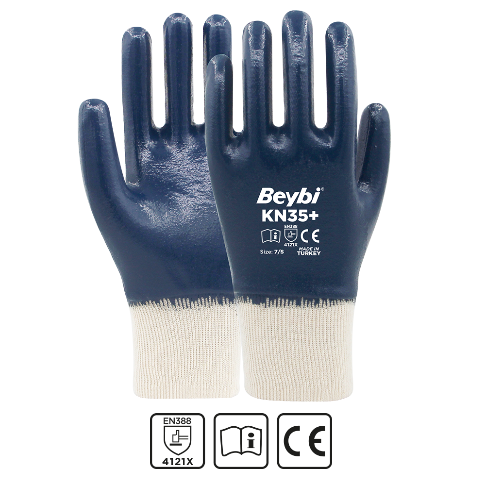 Beybi KN35+ Tam Kaplama Pamuk Nitril Eldiven
