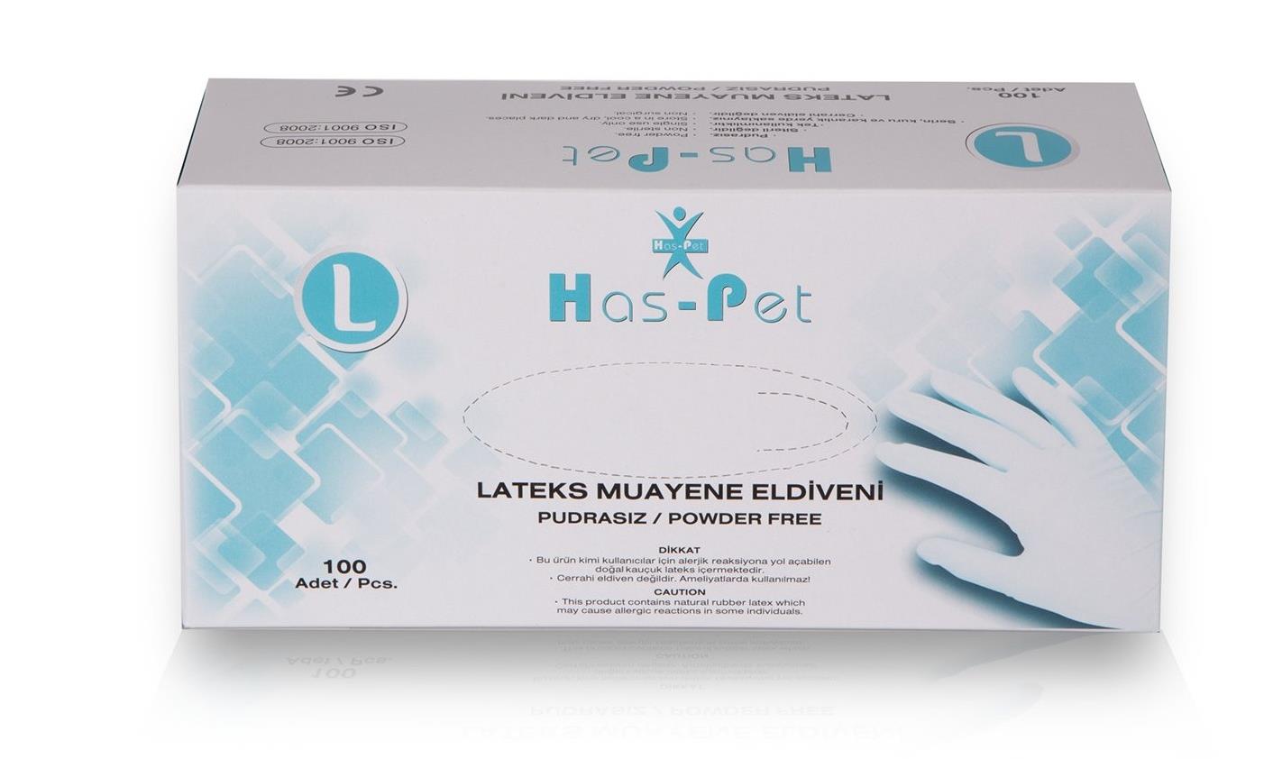 Has-Pet Latex Muayene Eldiveni (Pudrasız)