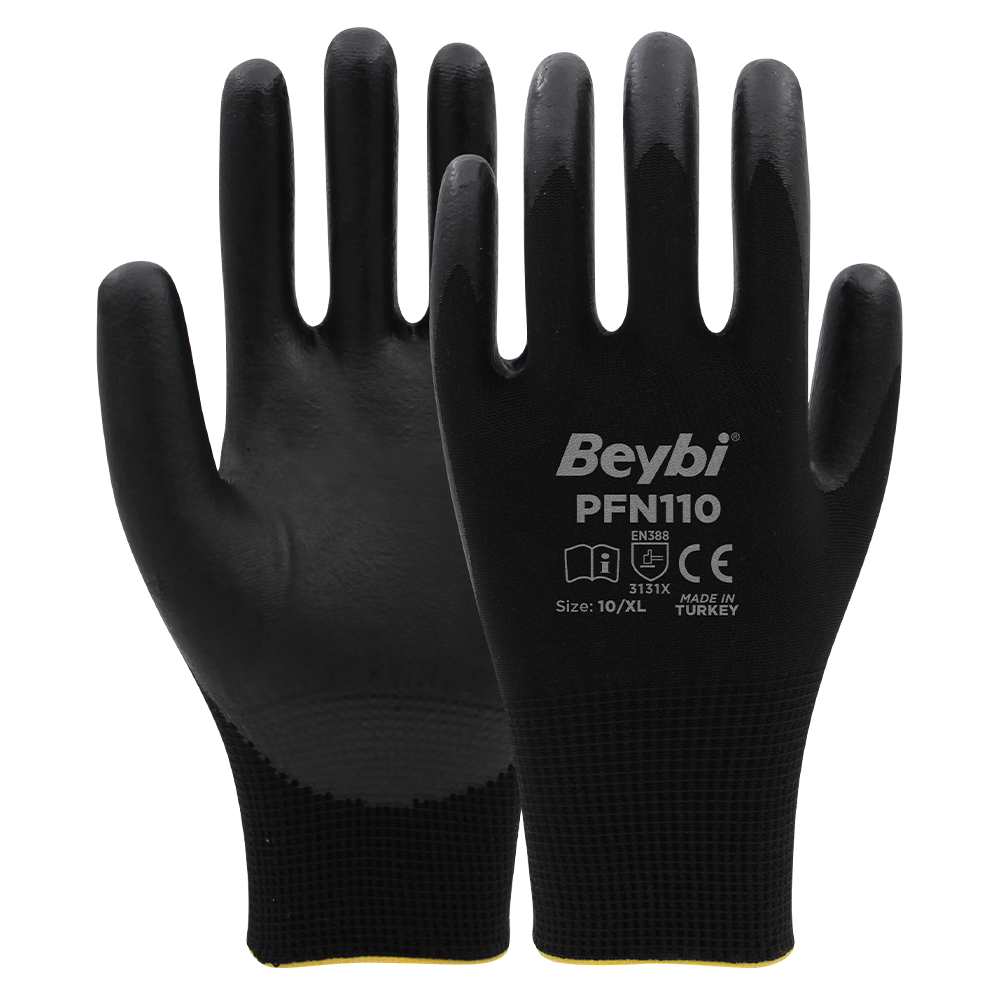 Beybi PFN110 Polyester Örgü Üzeri ½ Köpük Nitril Kaplı Eldiven