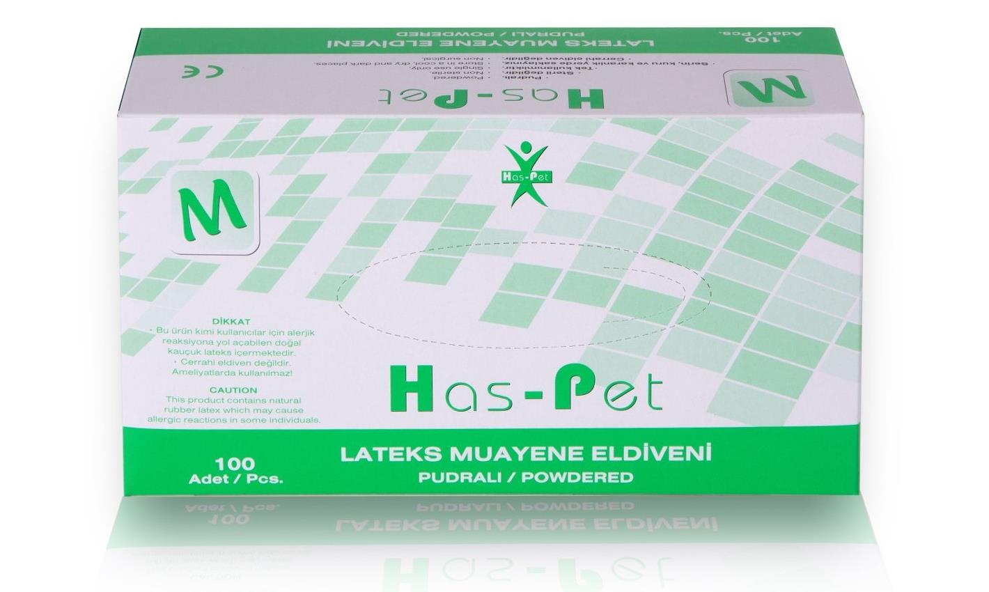 Has-Pet Latex Muayene Eldiveni (Pudralı)